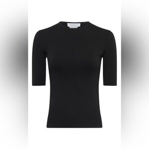 $1290 GABRIELA HEARST Anahita Knit T-Shirt in Black Silk size xs